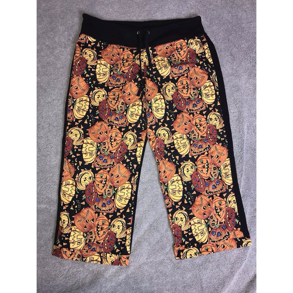 Nilla Shields All Over Halloween‎ Pumpkin Capri Pants X-Large 33 x 31-1/2"